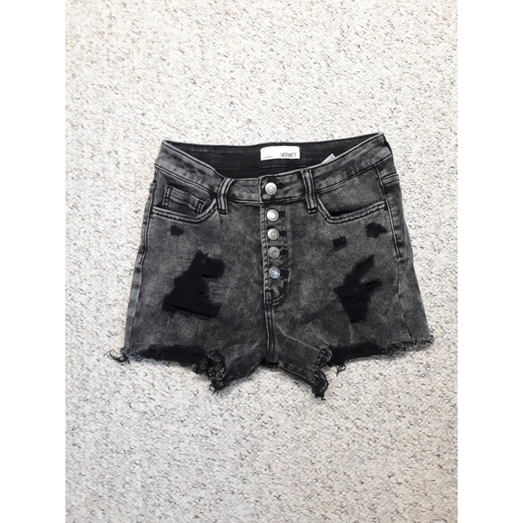26x2 Buckle Vervet high-rise button fly ripped distressed shorts - Picture 1 of 4